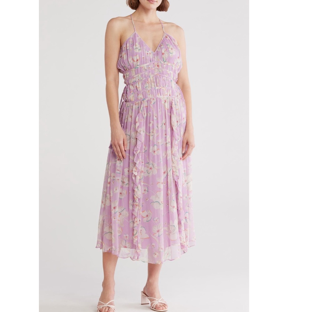 Joie Lyall Shirred Silk Gown